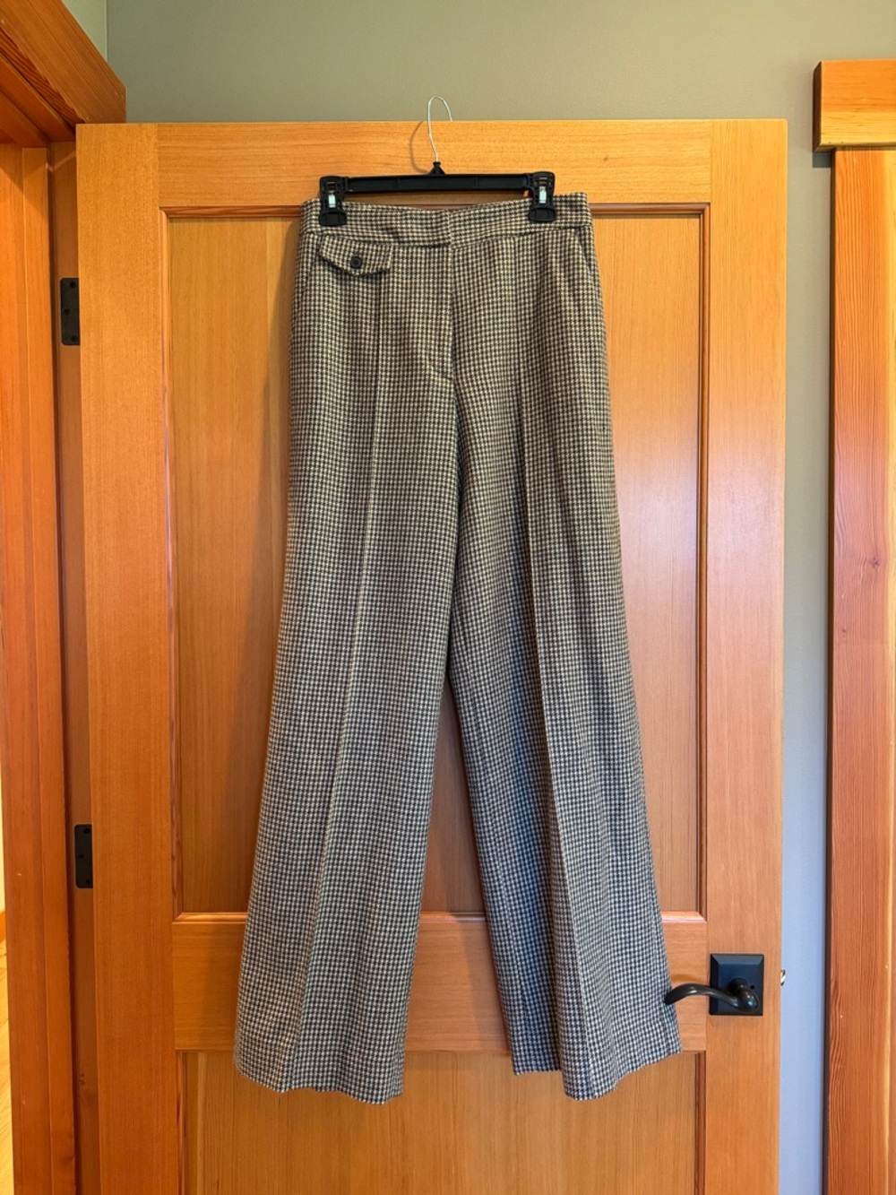 Veronica Beard Wide-Leg Houndstooth Pants - Taupe & Black